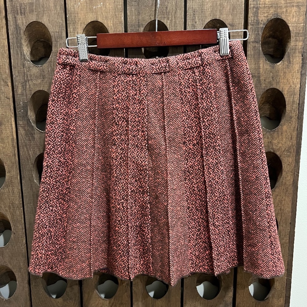Vintage Carlisle Pink Tweed Pleated Skirt